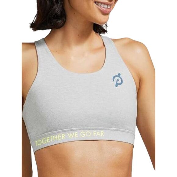 New Peloton Light Heathered Gray Strappy Sports Bra Size Small - Picture 1 of 5